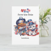 4 juli Onafhankelijkheidsdag met Cat Kaart (Staand voorkant)