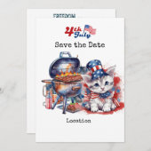 4 juli Onafhankelijkheidsdag met Cat Kaart (Voorkant / Achterkant)