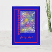4 juli, Onafhankelijkheidsdag met vuurwerk Kaart (Voorkant)