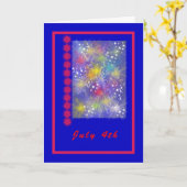 4 juli, Onafhankelijkheidsdag met vuurwerk Kaart (Gele Bloem)