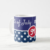 4 juli Onafhankelijkheidsdag monogram Koffiemok (Voorkant links)