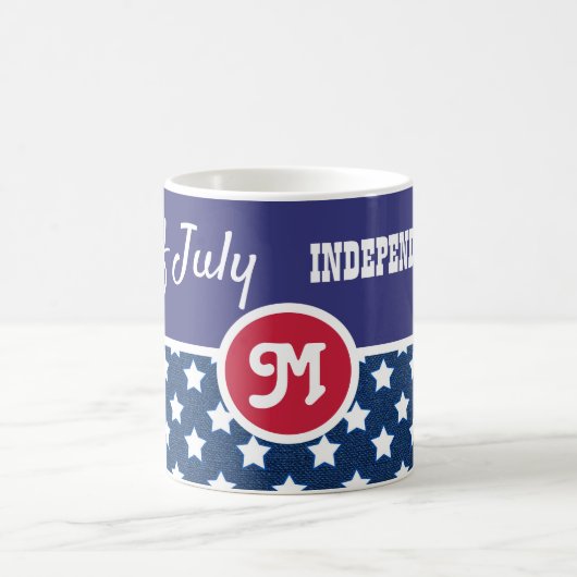 4 juli Onafhankelijkheidsdag monogram Koffiemok (Center)