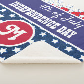 4 juli Onafhankelijkheidsdag monogram Sherpa Deken (3/4)