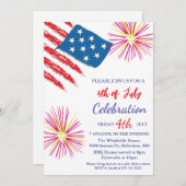 4 juli Onafhankelijkheidsdag Party Rood Wit Blauw Kaart (Voorkant / Achterkant)