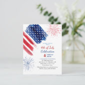 4 juli Onafhankelijkheidsdag Party Rood Wit Blauw Kaart (Staand voorkant)