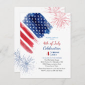 4 juli Onafhankelijkheidsdag Party Rood Wit Blauw Kaart (Voorkant / Achterkant)