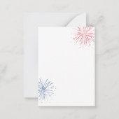 4 juli Onafhankelijkheidsdag Party Rood Wit Blauw Notitiekaartje (Achterkant)