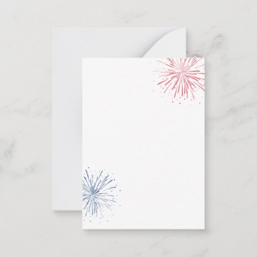 4 juli Onafhankelijkheidsdag Party Rood Wit Blauw Notitiekaartje (Achterkant)