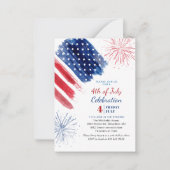 4 juli Onafhankelijkheidsdag Party Rood Wit Blauw Notitiekaartje (Voorkant)