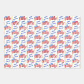 4 juli Onafhankelijkheidsdag Patriottisch Amerika Inpakpapier Vel (Voorkant 3)
