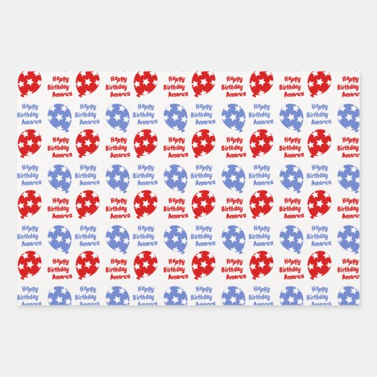 4 juli Onafhankelijkheidsdag Patriottisch Amerika Inpakpapier Vel (Voorkant)
