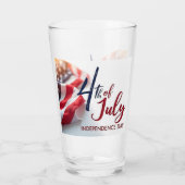 4 juli Onafhankelijkheidsdag Patriottisch ontwerp Glas (Achterkant)