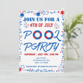 4 juli Onafhankelijkheidsdag Pool Party Kaart (Staand voorkant)