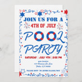 4 juli Onafhankelijkheidsdag Pool Party Kaart (Voorkant / Achterkant)