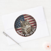 4 juli Onafhankelijkheidsdag Ragdoll Cat Circle Ronde Sticker (Envelop)