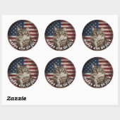 4 juli Onafhankelijkheidsdag Ragdoll Cat Circle Ronde Sticker (Vel)