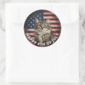 4 juli Onafhankelijkheidsdag Ragdoll Cat Circle Ronde Sticker (Tas)