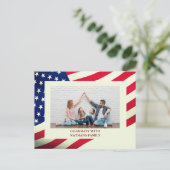 4 juli Onafhankelijkheidsdag Rood Wit Blauw Foto Feestdagenkaart (Staand voorkant)