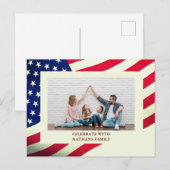 4 juli Onafhankelijkheidsdag Rood Wit Blauw Foto Feestdagenkaart (Voorkant / Achterkant)