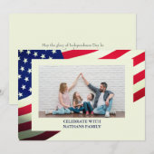4 juli Onafhankelijkheidsdag Rood Wit Blauw Foto Feestdagenkaart (Voorkant / Achterkant)