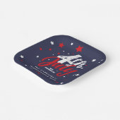 4 juli Onafhankelijkheidsdag rood wit blauw Papieren Bordje (Gebogen)