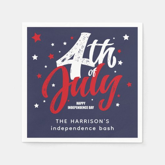 4 juli Onafhankelijkheidsdag rood wit blauw Servet (Voorkant)