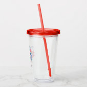 4 juli Onafhankelijkheidsdag Rood Wit Blauwe Bulld Acryl Drinkbeker (Links)