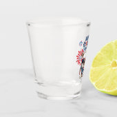 4 juli Onafhankelijkheidsdag Rood Wit Blauwe Bulld Shot Glas (Links)
