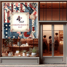 4 juli Onafhankelijkheidsdag Shabby Chic Ster Stre Raamsticker