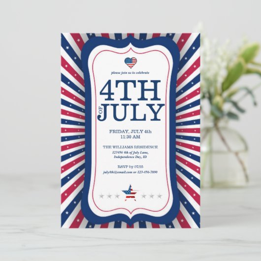 4 juli Onafhankelijkheidsdag Stars & Stripes Kookf Kaart (Staand voorkant)