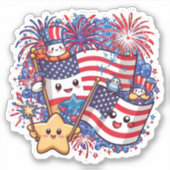 4 juli Onafhankelijkheidsdag Sticker (Voorkant)