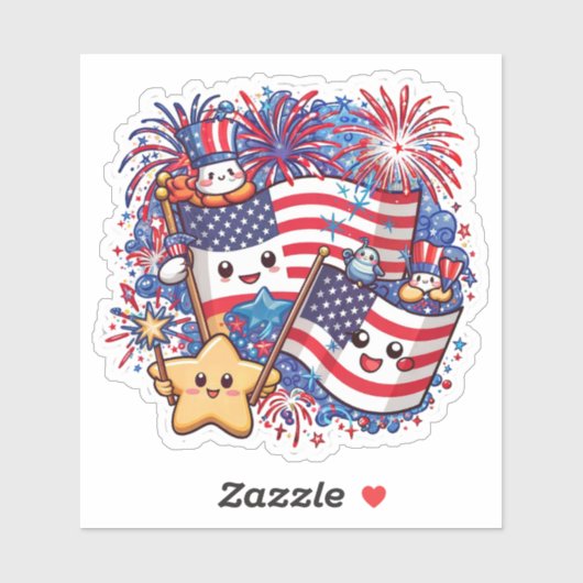 4 juli Onafhankelijkheidsdag Sticker (Vel)