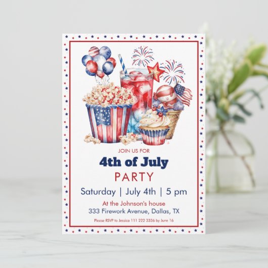 4 juli Onafhankelijkheidsdag Sweets Kaart (Staand voorkant)