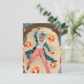 4 juli Onafhankelijkheidsdag Uncle Sam Briefkaart (Staand voorkant)