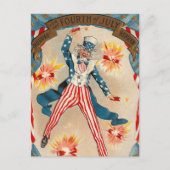 4 juli Onafhankelijkheidsdag Uncle Sam Briefkaart (Voorkant)