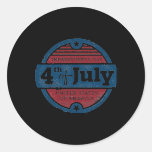 4 juli Onafhankelijkheidsdag Verenigde Staten van Ronde Sticker