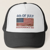 4 juli Onafhankelijkheidsdag Vintage Amerikaans Trucker Pet (Voorkant)