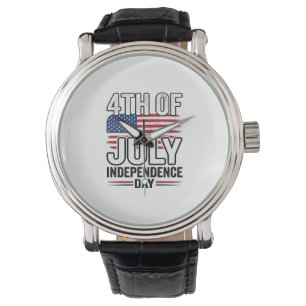 4 juli Onafhankelijkheidsdag Vintage Shirt Ontwerp Horloge