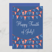 4 juli - Onafhankelijkheidsdag - vlag Feestdagenkaart (Voorkant / Achterkant)