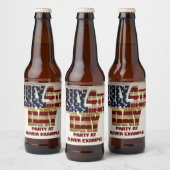 4 juli Onafhankelijkheidsdag  vlag ontwerp Bier Etiket (Flessen)