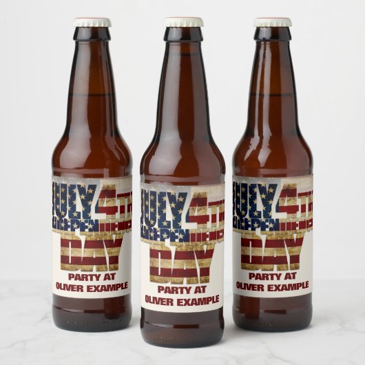 4 juli Onafhankelijkheidsdag  vlag ontwerp Bier Etiket (Flessen)
