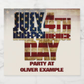 4 juli Onafhankelijkheidsdag  vlag ontwerp Bier Etiket (Enkel label)