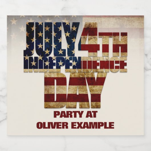 4 juli Onafhankelijkheidsdag vlag ontwerp Bier Etiket (Enkel label)