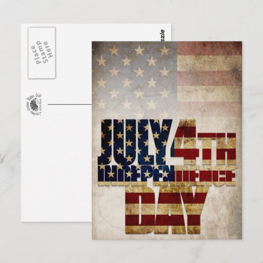4 juli Onafhankelijkheidsdag  vlag ontwerp Briefkaart (Voorkant / Achterkant)