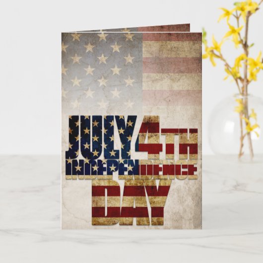 4 juli Onafhankelijkheidsdag  vlag ontwerp Kaart (Gele Bloem)