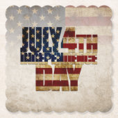 4 juli Onafhankelijkheidsdag vlag ontwerp Kartonnen Onderzetters (Voorkant)