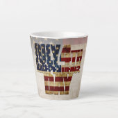 4 juli Onafhankelijkheidsdag  vlag ontwerp Latte Mok (Voorkant)