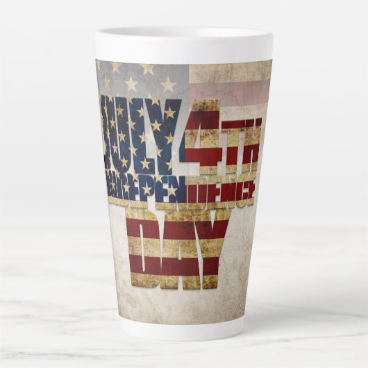 4 juli Onafhankelijkheidsdag  vlag ontwerp Latte Mok (Voorkant)