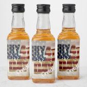 4 juli Onafhankelijkheidsdag vlag ontwerp Likeurfles Etiket (Flessen)