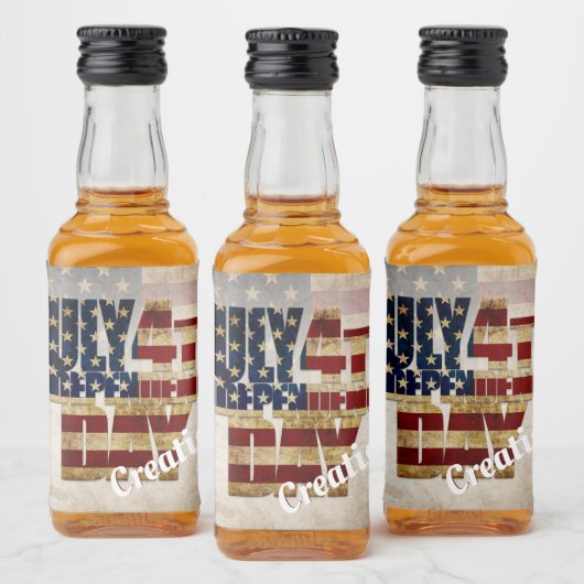 4 juli Onafhankelijkheidsdag  vlag ontwerp Likeurfles Etiket (Flessen)